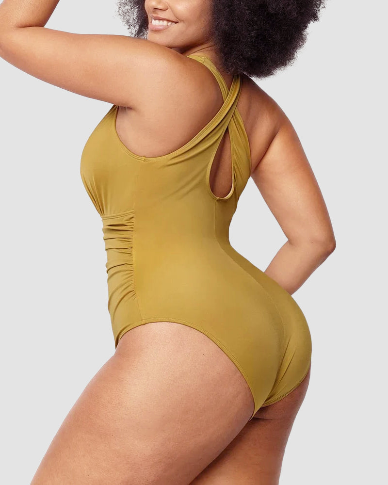 Smart Sculpt Plunge Cross-Back Swimsuit