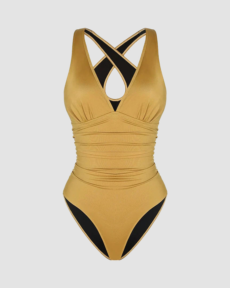 Smart Sculpt Plunge Cross-Back Swimsuit