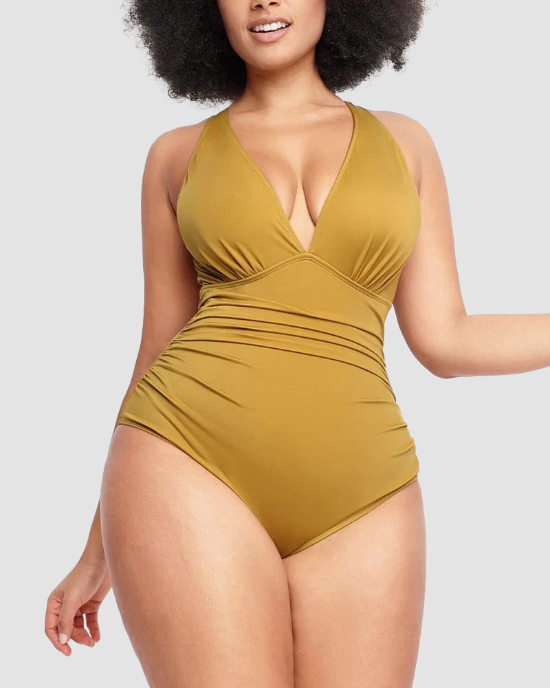 Smart Sculpt Plunge Cross-Back Swimsuit