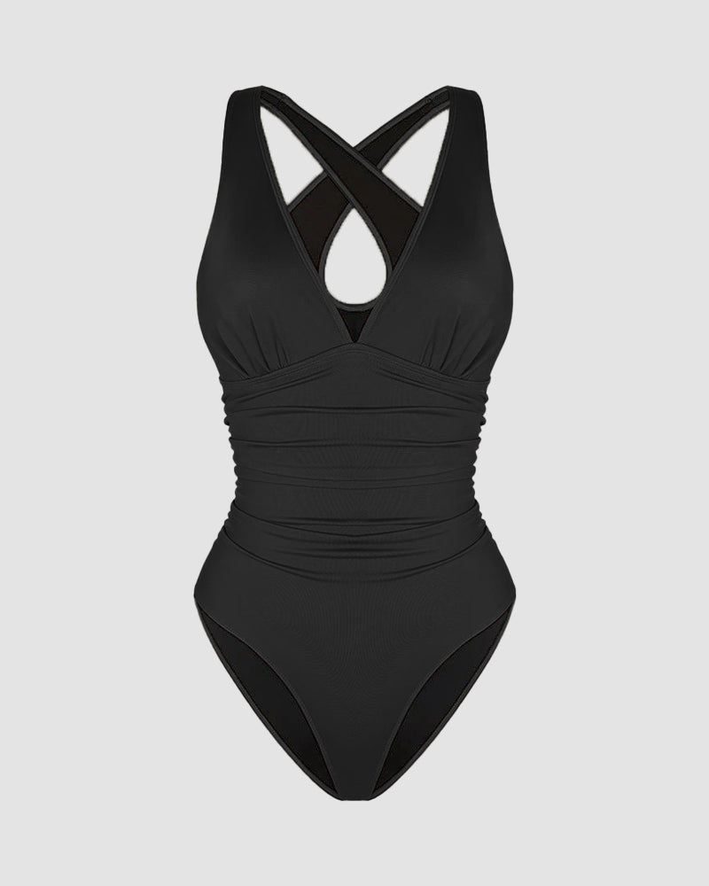 Smart Sculpt Plunge Cross-Back Swimsuit