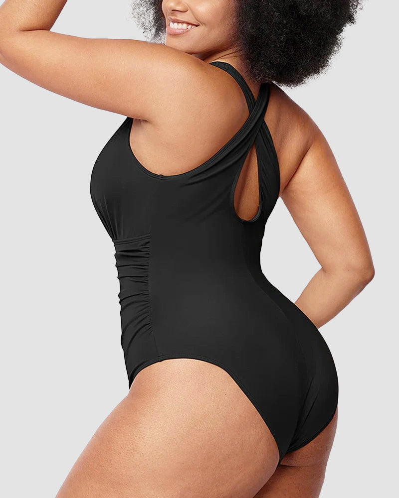 Smart Sculpt Plunge Cross-Back Swimsuit