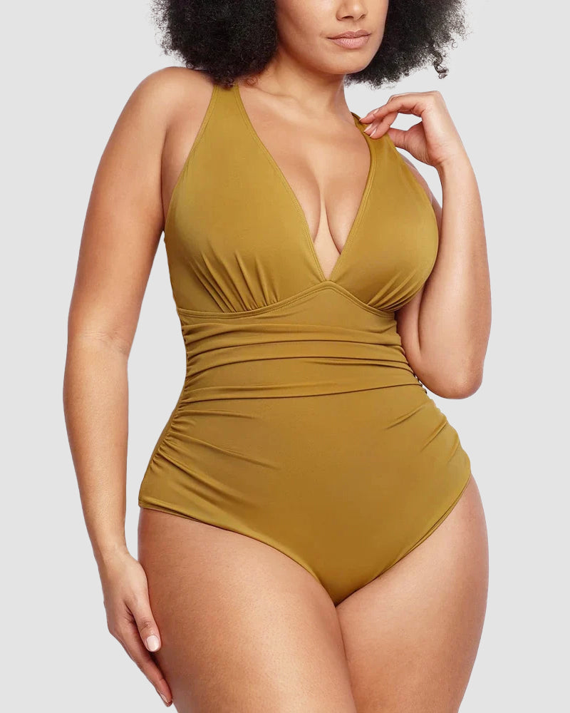 Smart Sculpt Plunge Cross-Back Swimsuit