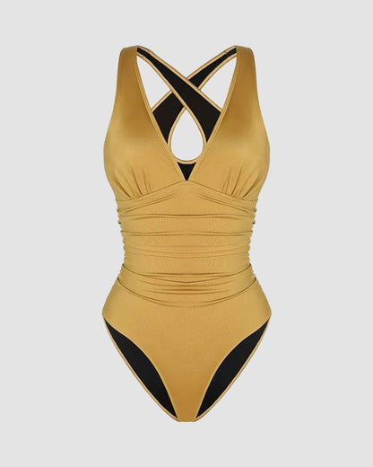 Smart Sculpt Plunge Cross-Back Swimsuit