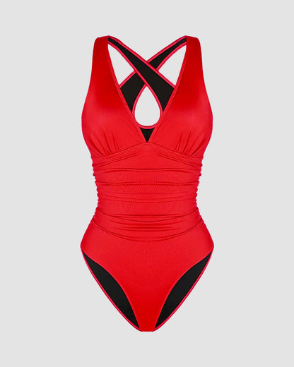 Smart Sculpt Plunge Cross-Back Swimsuit