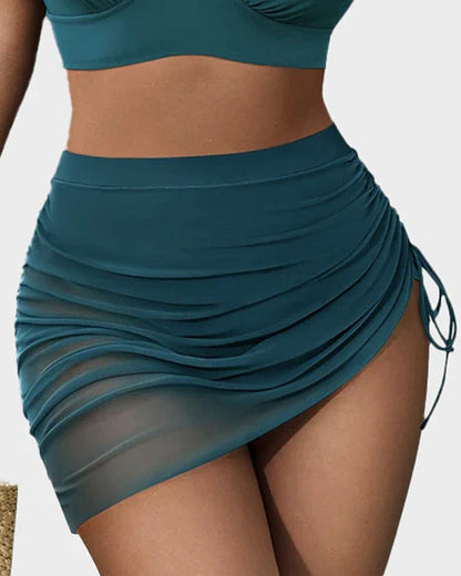 Mesh Sarong Wraps Bikini Set