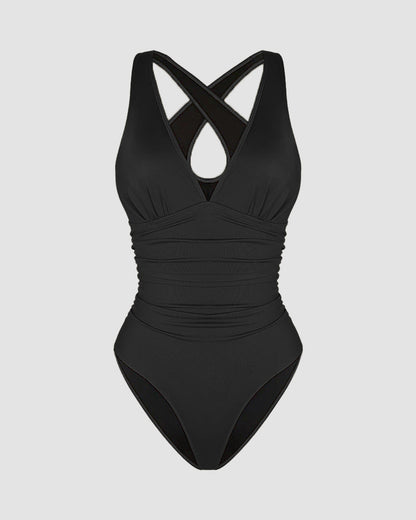 Smart Sculpt Plunge Cross-Back Swimsuit