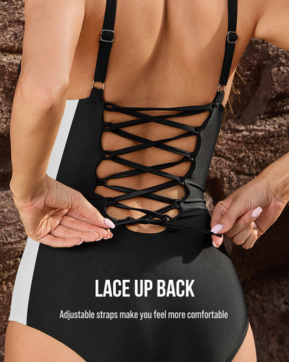 Hourglass™ Plunge Corset Back Sculpting Swimsuit