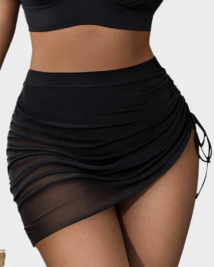 Mesh Sarong Wraps Bikini Set